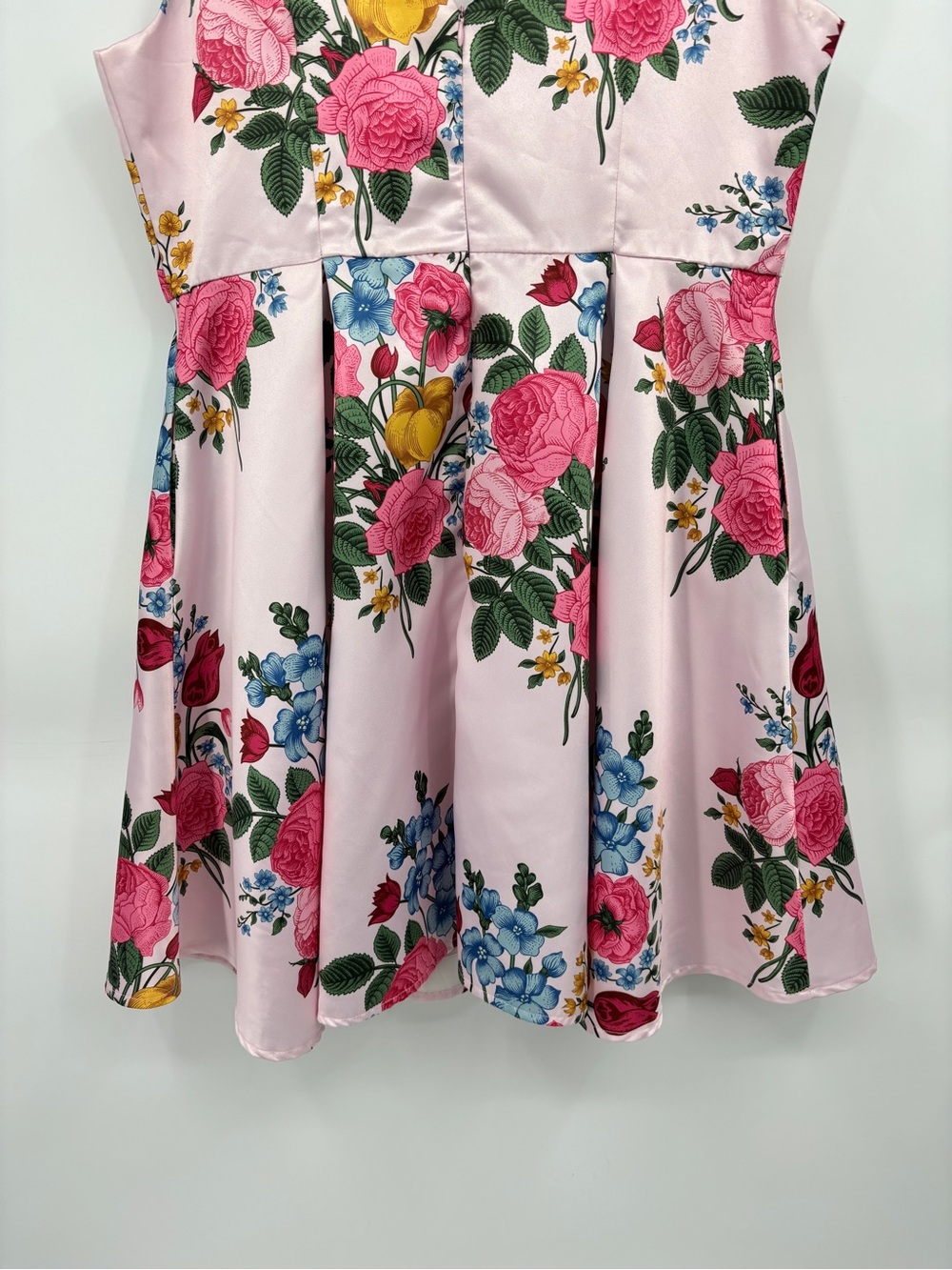Liza Luxe Mini Dress Sleeveless Pink Floral Dress - Picture 8 of 14